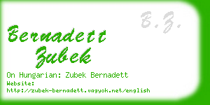 bernadett zubek business card